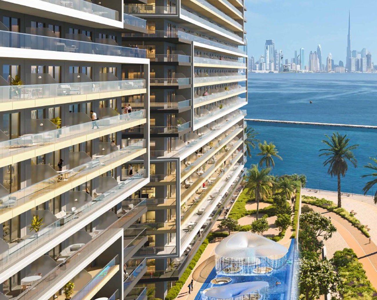 Chelsea Residences waterfront setting in Dubai Maritime City